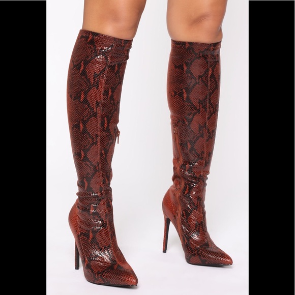 🔥NWT FASHION NOVA Chocolate Snake stiletto Heel - Picture 5 of 13